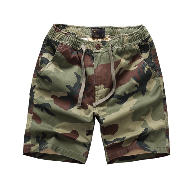 WOLLED Men's Camo Cargo Shorts Summer Tactical Breathable Work Shorts Stretch Beach Outdoor Shorts