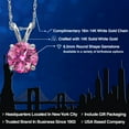 thumbnail image 2 of Gem Stone King 14K White Gold Pink Moissanite Pendant Necklace for Women | 1.00 Cttw | Gemstone Birthstone | Round 6.5MM | With 18 inch Chain, 2 of 6