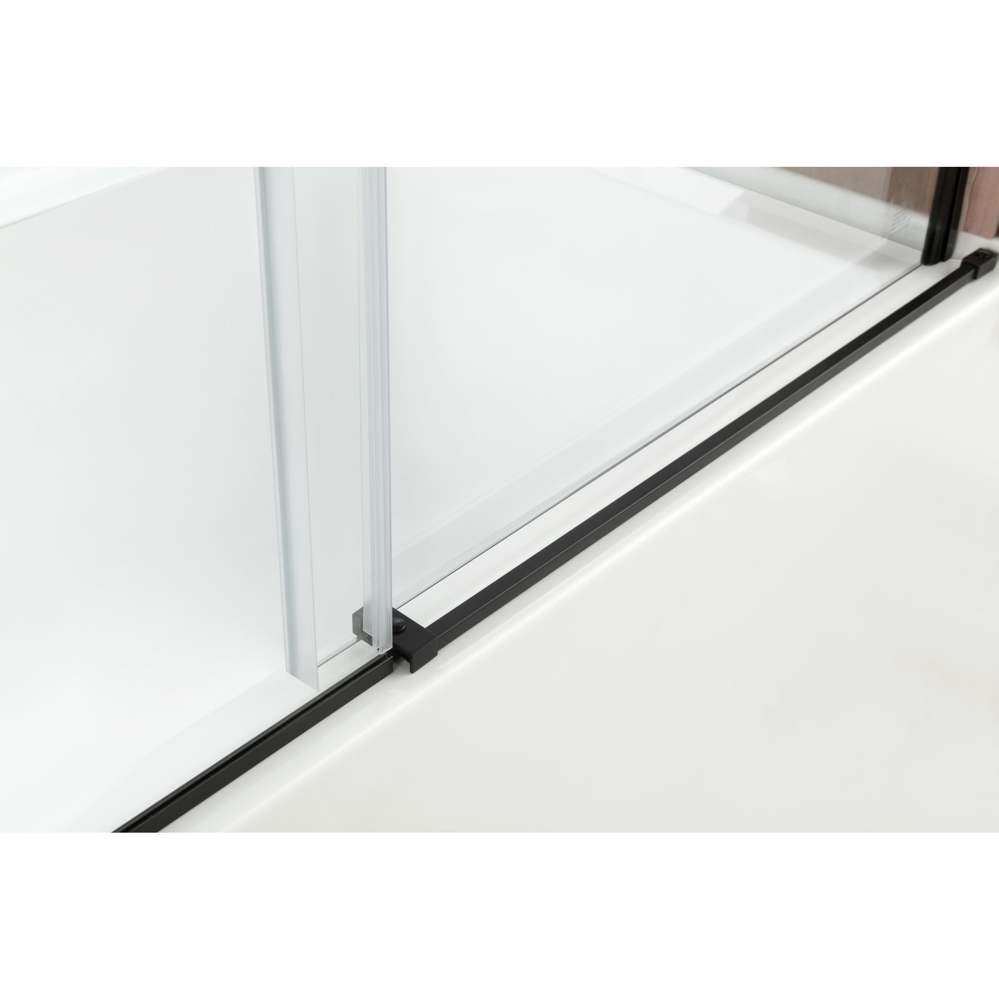 Kingston Brass KVTAP603622L0 60-Inch Acrylic Rectangular 3-Wall Alcove Tub Combo with Tub Door (Left Hand Drain) in White/Matte Black