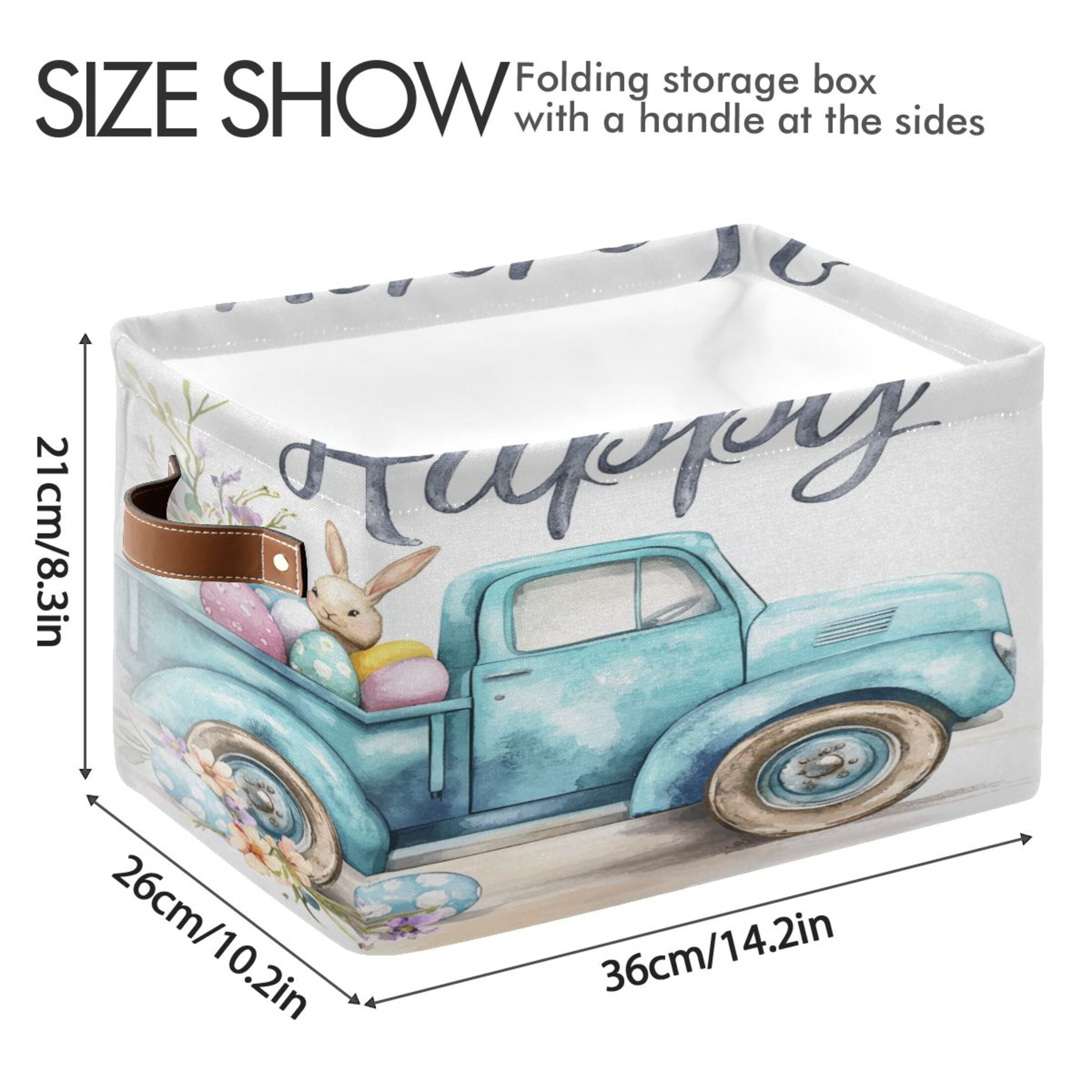 Square Storage Basket 14.2*10.2*8.3 Inch One Sizex2 Shelf Basket Open Home Storage Bins Bedroom Storage Basket Closet Storage Stylish Decor Cute Easter Bunny