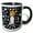 Black/White, variant on 3drose, Funny Cute Beagle Hound Dog and Circle Pattern Abstract Art, 11oz Mug
