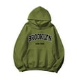 thumbnail image 6 of Brooklyn Hoodies for Women 2025 Fall Winter Long Sleeve Drop Shoulder Hooded Sweatshirt with Pockets Pullover Tops, 6 of 7