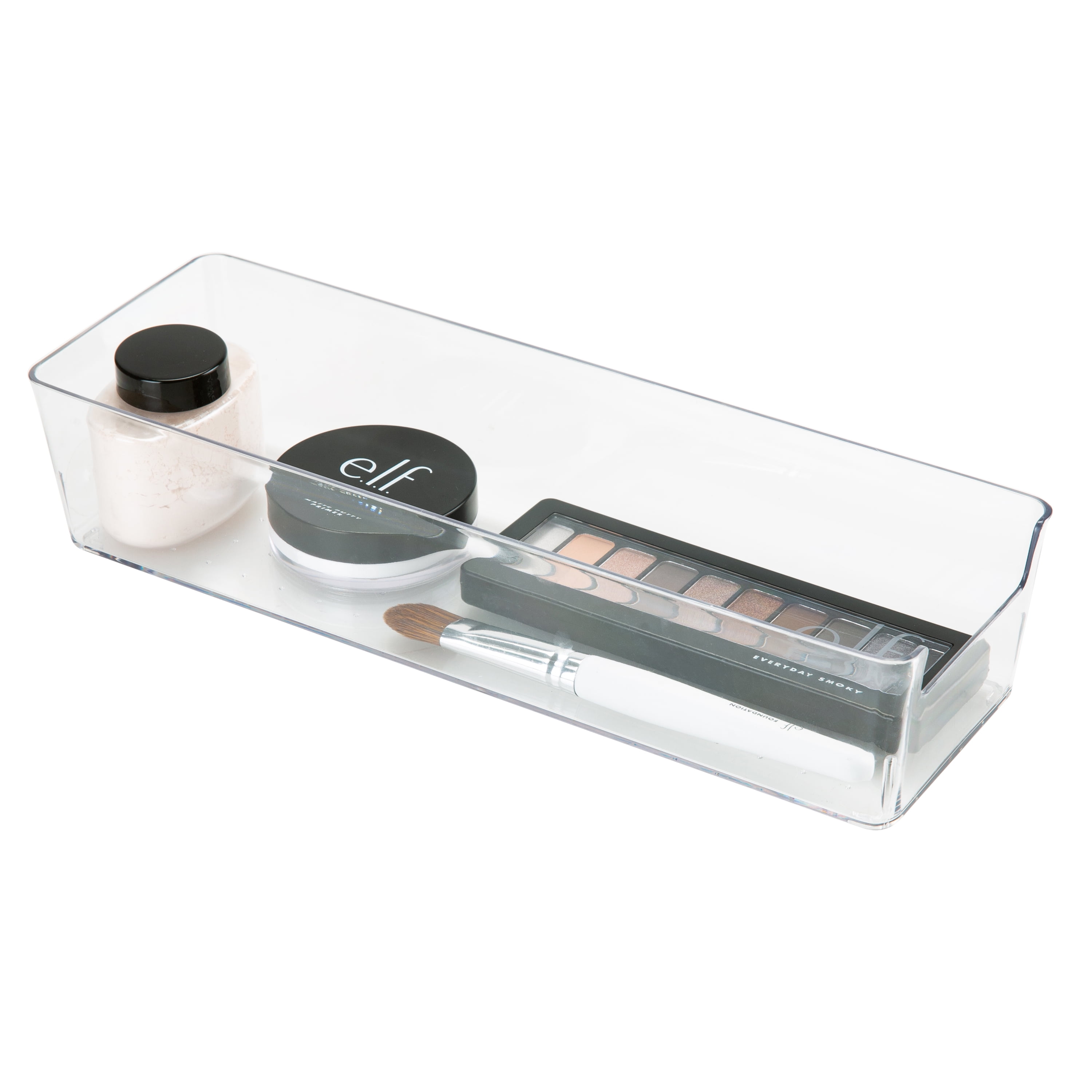 Simplify 2 Pack Medium 11.6" x 3.7" Rectangular Drawer Organizer, Clear