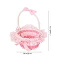 thumbnail image 6 of Easter Decorations Handheld Rattan Basket Woven Storage Basket With Short Gauze Candy Flower Storage Basket New, Large, 6 of 6