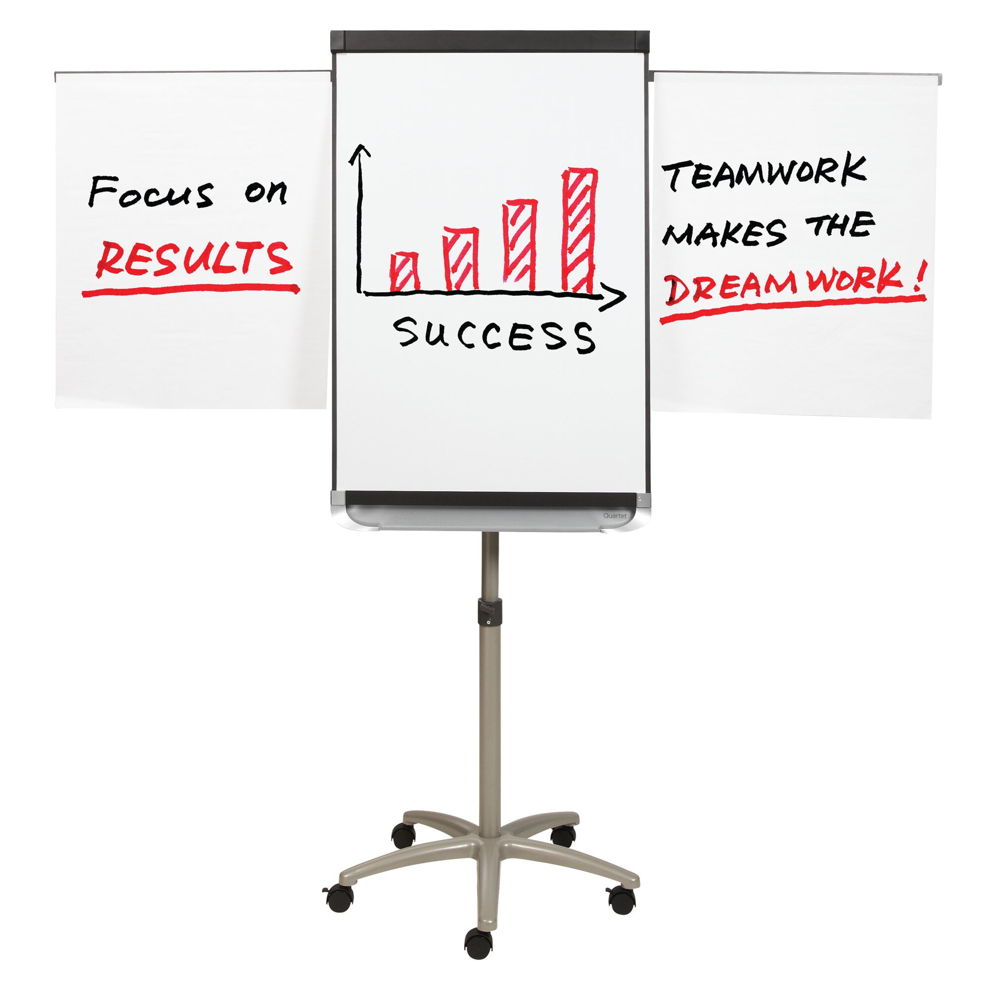 Quartet Prestige 2 Mobile Presentation Easel, Magnetic Whiteboard/Flipchart, 36" x 24", Graphite Finish Frame
