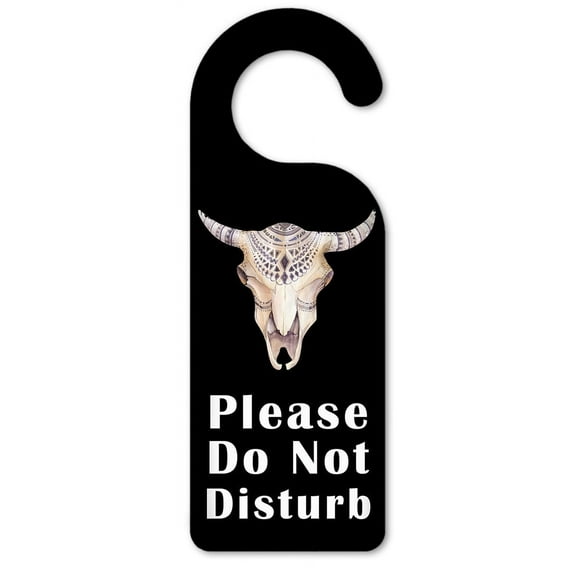 Do Not Disturb Door Knob Hanger Sign - Bull Skull