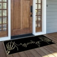 thumbnail image 3 of Sm:)e Spooky Skeleton Spider Bone Day of the Dead Doormat 17x47 Inch, Black, 3 of 7