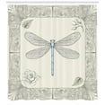 thumbnail image 3 of Ambesonne Dragonfly Shower Curtain, Royal Rose Petals, 69"Wx84"L, Black Pale Blue, 3 of 3