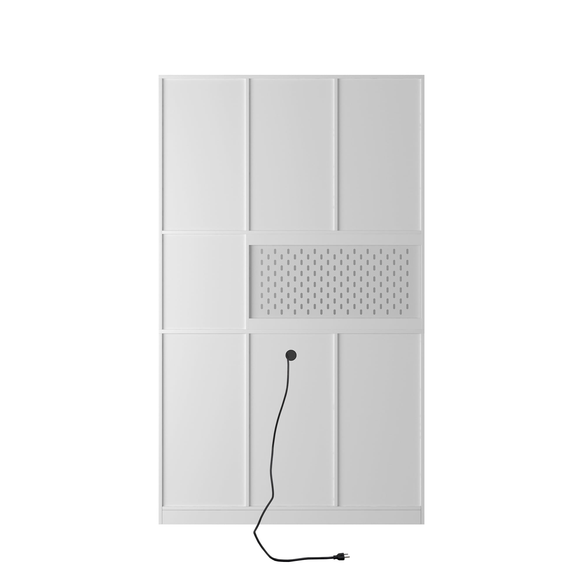 Aukfa 74" Freestanding Kitchen Pantry Storage Cabinet Cupboard with Power Outlet - White