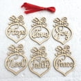 thumbnail image 2 of 6Pcs Christmas Decorations Wooden Ornament Xmas Tree Hanging Tags Pendant Decor, 2 of 6