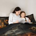 thumbnail image 4 of Feelyou Mid Century Witch Twin Comforter Sets, Boho Halloween Pumpkin Bedding Set, Black Reversible, 2 Pieces, 1 Comforter and 2 Pillowcases, 4 of 7