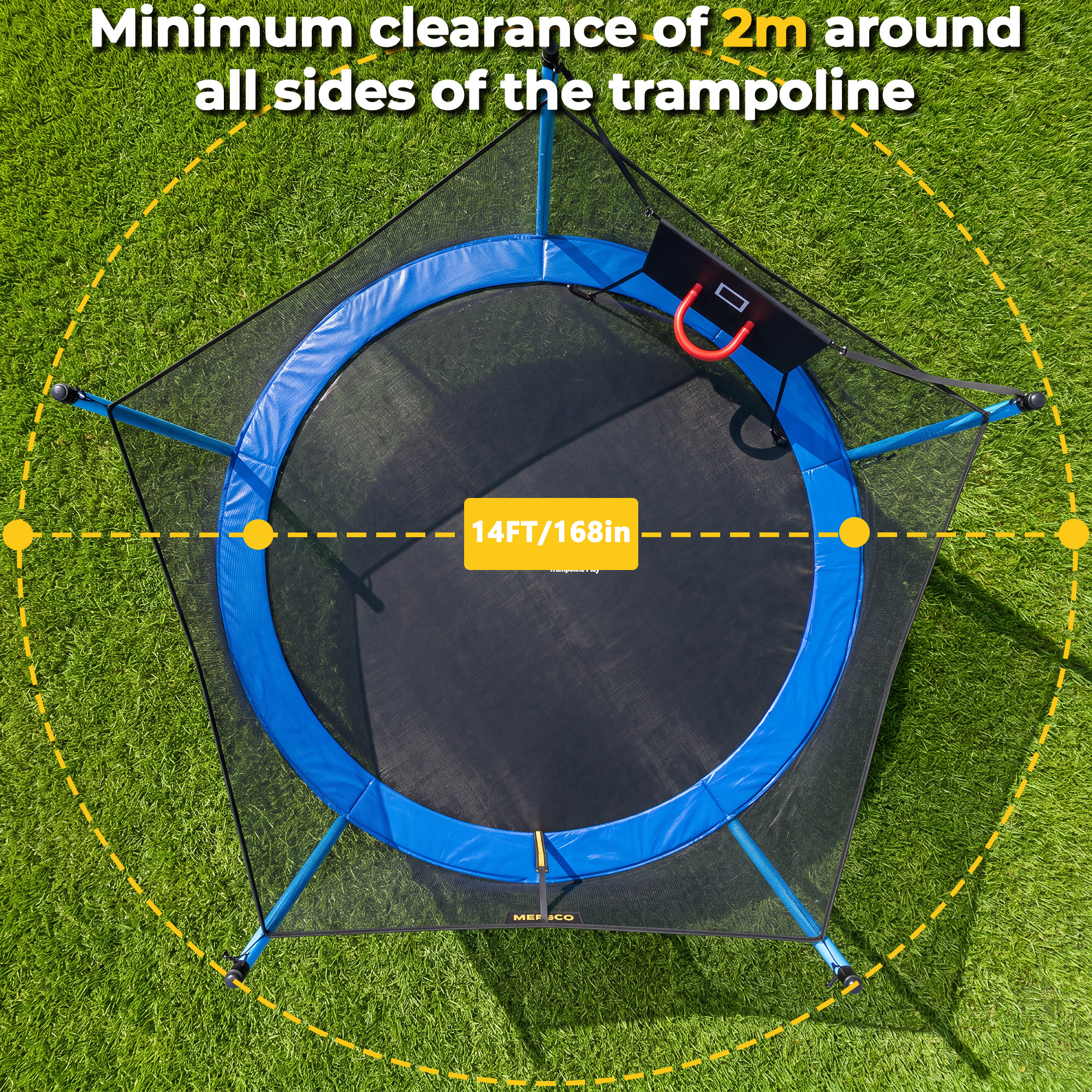 Mersco 14-Foot Trampoline with Safety Net photo 3