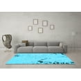 thumbnail image 3 of Ahgly Company Indoor Round Abstract Light Blue Modern Area Rugs, 4' Round, 3 of 4