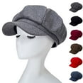thumbnail image 4 of Wide Brim Sunscreen Beret Hat Skin-Touch Retro Octagonal Painter Woolen Hat for Fall Winter, 4 of 9