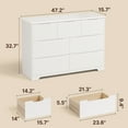 thumbnail image 7 of White Dresser with 7 Deep Drawers, Large Wood Storage Chest with Cutout Handles & Smooth Gliding Drawers for Bedroom, Living Room, 7 of 7