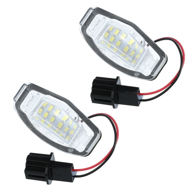 2 luces LED para placa de matrícula para Honda Accord Odyssey Pilot City Legend Civic para Acura MDX impermeable luz trasera 6500 K número trasero placa de matrícula lámpara 12 V 3,36 W blanco