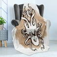 thumbnail image 4 of Kraken Soft Flannel Fleece Throw Blanket, Funny Kraken Monster in Digital Watercolor Style Vintage Graphic Image Print, Cozy Plush for Indoor and Outdoor Use, 50" x 70", Tan White, by Ambesonne, 4 of 5