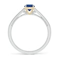 thumbnail image 2 of Angara Natural 0.6 Ct. Blue Sapphire with Diamond Vintage Inspired Ring in 14K White & Yellow Gold for Women (Ring Size: 3.5), 2 of 9
