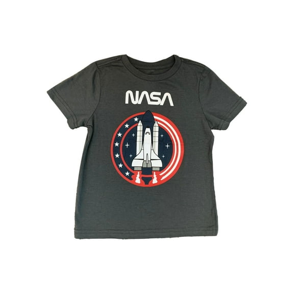 Toddler Boys JEM Collective Gray NASA T-Shirt Spaceship Tee Shirt 3