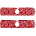 thumbnail image 2 of Coolnut Valentine Red Hearts 2PCS Kitchen Faucet Mat Bathroom Faucet Mat Sink Kitchen Faucet Sinkmat Faucet Splash Catcher Faucet Mat Dish Drying Mat Sink Mat for Kitchen Sink 30x5in, 2 of 7