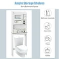 thumbnail image 4 of Legahome Over The Toilet Cabinet, Home Bathroom Storage Cabinet with Inner Adjustable Shelf and Open Storage Shelf, Tall Freestanding Bathroom Organizer Modern Toilet Storage Space Saver, White, 4 of 10