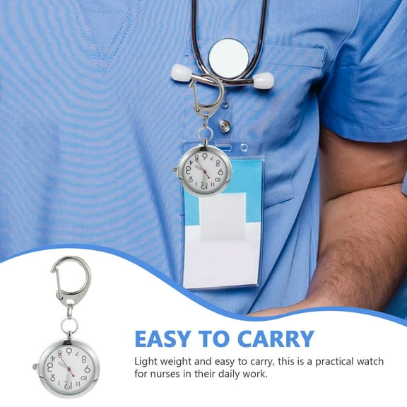Raindrops 1Pack Night Glowing Pocket Watch Silver Round For Nurses And Daily Work