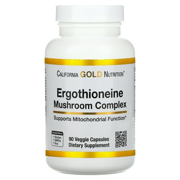 California Gold Nutrition Ergothioneine Mushroom Complex with Organic Maitake, Organic Oyster, Organic Lion's Mane Mushroom Extracts and L-Ergothioneine, 90 Veggie Capsules