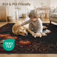 thumbnail image 4 of ODIKA 8'x10' Washable Area Rug Non-Shedding, Easy Care, Black Deep Burgundy Elegance Enigmatic Motifs Gothic Inspired Design Floral for King Size Bedroom Under Bed, Master Suite, 4 of 7