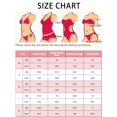 thumbnail image 5 of INSPIRAR CHIC Conjunto de Bikini de Una Sola Manga para Mujeres, 2 Piezas, Cintura Alta, Color con Ribete Trenzado, Trajes de Baño, Rojo Mediano, 5 of 5