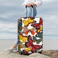 thumbnail image 5 of Salouo Retro Floral Butterfly Pattern Travel Dust-proof Suitcase Cover, Softside Suitcase Protector Luggage Cover Protector for 18-32inch ,Not Included Suitcase, 5 of 8