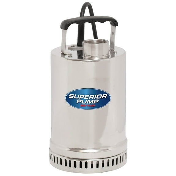 Superior Pump 91292 1/4 HP 1.25 Inch Top-Discharge Stainless Steel Utility Pump