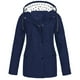thumbnail image 1 of Chaquetas y abrigos casuales con capucha de manga larga para mujer, chaqueta impermeable lisa para exteriores, impermeable con capucha de talla grande, chaqueta de fibra de poliéster a prueba de vient, 1 of 3
