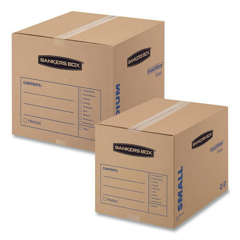 SmoothMove Basic Moving Boxes, Regular Slotted Container (RSC), Small, 12 SmoothMove Basic Moving Boxes, Regular Slotted Container (RSC), Small, 12