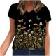 thumbnail image 1 of Blusa de camiseta informal con estampado de manga corta y cuello en V de verano para mujer a la moda Fridja bn7630, 1 of 5
