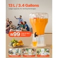 thumbnail image 2 of KFFKFF Beverage Dispenser, 3.4 Gallon Drink Dispenser for Parties, Plastic Juice Dispensers with No-Drip Spigot, Iced Tea Lemonade Juice Water Dispensers, 2 of 9
