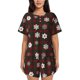 thumbnail image 1 of Balery Plaid Snowflakes Festive Conjunto de Pijama para Mujer con Estampado, Dos Piezas de Manga Corta y Shorts, Ropa de Dormir Suave con Cuello Redondo y Bolsillos-Large, 1 of 6