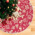 thumbnail image 5 of FMSHPON Christmas Red Background Xmas Christmas Tree Skirt Stand Mat for Holiday Party Decoration Indoor Outdoor 36 inches, 5 of 6