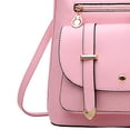 thumbnail image 3 of Stylago Womens Trendy Leather Backpack Purse Multiple Pockets Travel Shoulder Daypack Students Mini Schoolbags with Bear Pendant Pink, 3 of 6