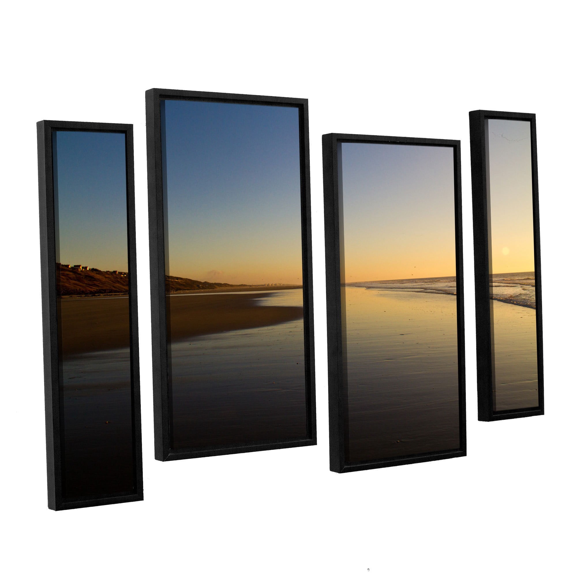 ArtWall Lindsey Janich "Equihen Plage" 4-Piece Floater Framed Canvas Staggered Set