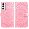 thumbnail image 3 of Asuwish Compatible with Samsung Galaxy A55 5G Wallet Phone Case and Tempered Glass Screen Protector Flip Credit Card Holder Stand Mandala Flower Cell Cover for A 55 55A A555G Women Men Pink, 3 of 8