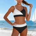 thumbnail image 4 of Cethrio Girls Bikini Swimsuits, High-waisted Two Piece Casual Summer Swimsuit Tops and Swimsuit Bottoms Black Size 11-13 T, 4 of 7