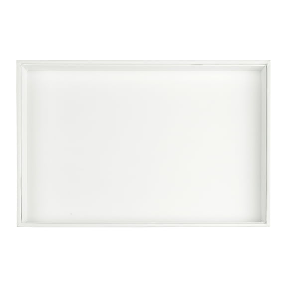 REGALWOVEN PU Leather Accessory Organizer Drawer, Accessory Organizer Trays with Removable Dividers White Flat Tray