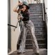 thumbnail image 3 of Women High Waist Wide Leg Palazzo Lounge Pants Sequin Bell Bottoms Trousers, 3 of 5