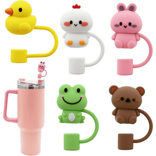 Stitch Cartoon Straw Cover Cap for Stanley Cup,Silicone Straw Topper  Compatible with 30&40 Oz Tumbler with Handle,10mm 0.4in Dust-Proof Reusable  Straw