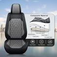 thumbnail image 6 of DIKSOAKR Full Set Seat Covers Fit for Ford Mustang Mach-E 2021-2024 2025 Faux Leather Car Seat Covers Waterproof Anti-Slip Automotive Seat Cushion(Black&Grey)-2 Rows 5 Seats, 6 of 7