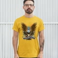 thumbnail image 3 of Tee Hunt Rolling Thunder T-Shirt Biker Born to Be Wild Bald Eagle Outlaw Men's Tee, Yellow, 4X-Large, 3 of 5