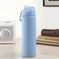 thumbnail image 6 of Mainstays 24 fl oz Blue Essence Solid Print Insulated Stainless Steel Water Bottle with Flip-Top Lid, 6 of 9