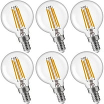 LUZIXIBO G16.5 Dimmable LED Candelabra Bulbs 60W Equivalent, LED E12 Chandelier Light Bulbs, 550LM, CRI90, 5.5W, AC 120V, 6 Pack, 2700K Soft White