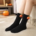 thumbnail image 4 of Halloween Mid Calf Sleep Socks for Women Coral Fleece Plush Warm Fuzzy Socks with Festive Detail Ultra Soft Cozy for Indoor Cold Weather and Nighttime Relaxation Black, 4 of 6