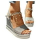 thumbnail image 4 of WILLBEST Sandalias Flexibles De Mujer, Sandalias De Cuña De Moda Para Mujer, Plataformas, Tacones Altos Con Perlas, Sandalias, 4 of 7